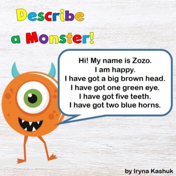 Preview of Describe a Monster! Body Parts Reading