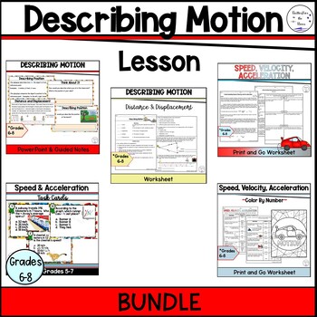 Preview of Describing Motion: Distance, Displacement, Speed, Velocity, Acceleration Bundle