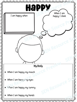 Describing My Feelings Worksheet Set by SEN Resource Source | TpT