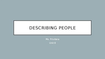 Preview of Describing People PPT