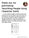 Describing People Using Character Traits Anchor Chart Word Bank