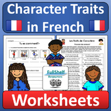 Describing People in French Character Traits Worksheets an