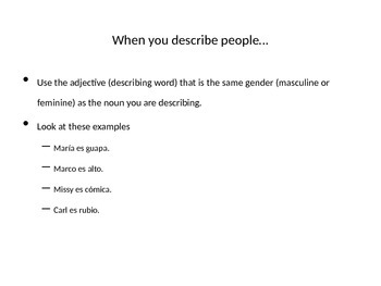 describing people examples