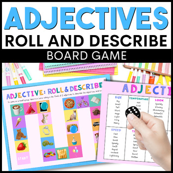 Preview of Describing Pictures Speech Therapy - Adjectives Game Activity and Adjective List