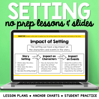 Preview of Describing Setting Mini Lessons: Lesson Plans, Slides & Graphic Organizers