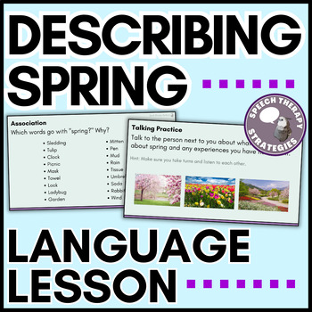Preview of Describing Spring: Speech Therapy Vocabulary Lesson PowerPoint | Real Pictures