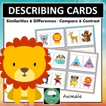 Preview of Describing Task Cards ANIMALS Similarities and Differences Compare and Contrast