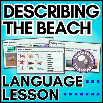 Preview of Describing The Beach Vocabulary Lesson | Speech Therapy, SPED, & ESL