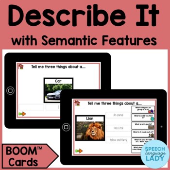 Preview of Describing Vocabulary | Semantic Feature Analysis No Print BOOM Cards