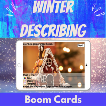 Preview of Describing Winter 1st To 3rd Grade Speech Therapy Boom™ Cards
