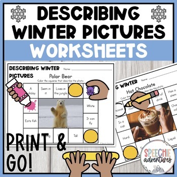 Preview of Winter Describing Real Pictures Worksheets