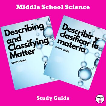 Preview of Describing and Classifying Matter Study Guide (MS-PS1-1)