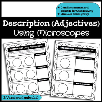 Preview of Adjectives Using Microscopes - 4th Grade Wonders Unit 5 "Your World Up Close"