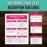 Description Informational Text Feature Task Cards | Nonfic