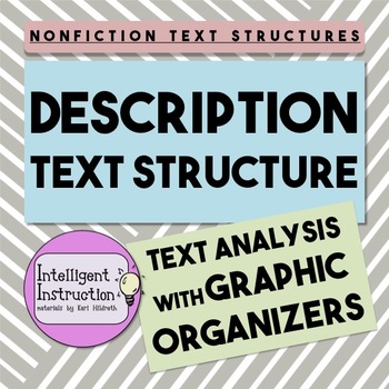 Preview of Description Text Structure: Graphic Organizer Worksheets