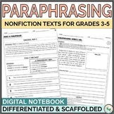 Paraphrasing Practice Worksheets, Activity, Anchor Charts 