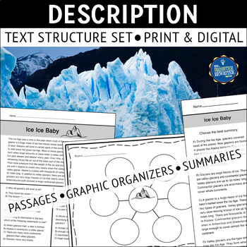 Preview of Description Text Structure Reading Passages and Graphic Organizers