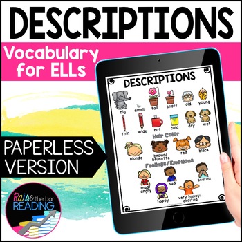 Preview of Descriptions and Emotions Digital ESL Vocabulary Unit: ESL Newcomer Activities