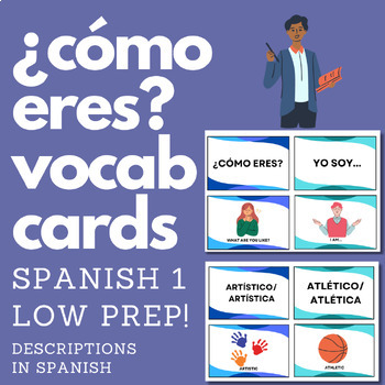 Preview of Descriptions in Spanish (¿Cómo Eres?) Vocab Flashcards (Spanish 1)