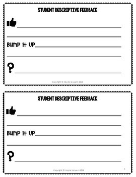 How to Use a Bump it Up Wall and Descriptive Feedback to Improve