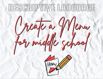 Preview of Descriptive Language: Menu Project