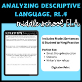 Middle School ELA: Descriptive Language Writing Activity, 
