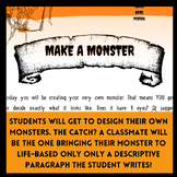 Descriptive Paragraph Writing: Making a Monster! ELA HALLO
