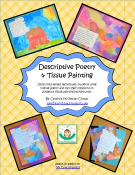 Preview of Descriptive Poetry & Tissue Painting: 5-Sense Your Poetry Lessons