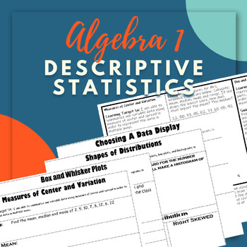 Preview of Descriptive Statistics Notes and Student Reflection Bundle