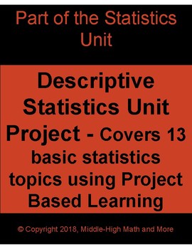 Preview of Descriptive Statistics Unit Project - 13 Topics Covered, Print and Digital