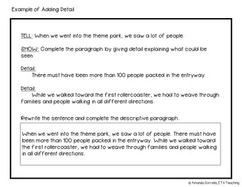 descriptive writing by amanda sorrells etx teaching tpt