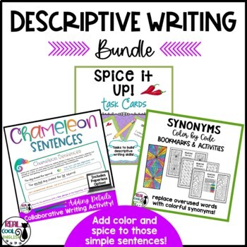 Preview of Descriptive Writing Activity Bundle to Build Sentence Level Writing Skills