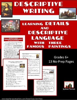 Preview of Descriptive Writing | Details and Descriptive Language | Worksheets