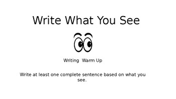 Preview of Descriptive Writing Exercise: Write What You See
