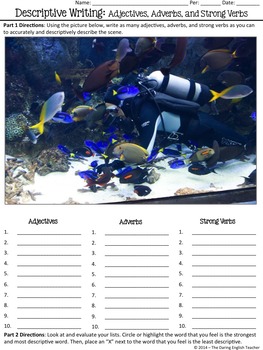 descriptive writing freebie grades 6 10 by the daring