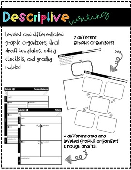 Preview of Descriptive Writing | Graphic Organizers | FREEBIE