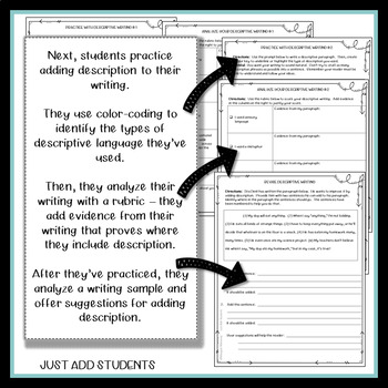 descriptive writing how to teach descriptive composition by just add