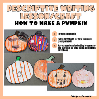 Preview of Descriptive Writing - How to make a pumpkin - Halloween Writing Activity
