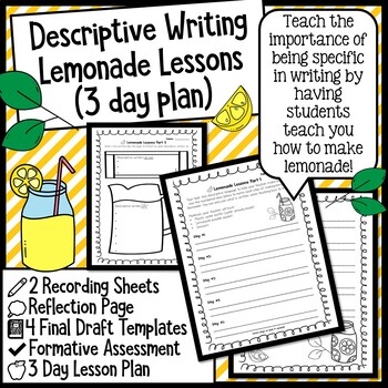 Preview of Descriptive Writing - Lemonade Lessons (3-Day Plan)