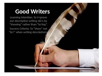 Preview of Descriptive Writing Lesson - Good Writers PowerPoint