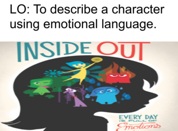 Preview of Descriptive Writing Lesson Using Inside Out