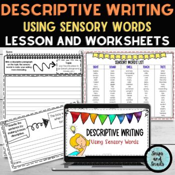 Preview of Descriptive Writing Lesson and Worksheets - Using Sensory Words