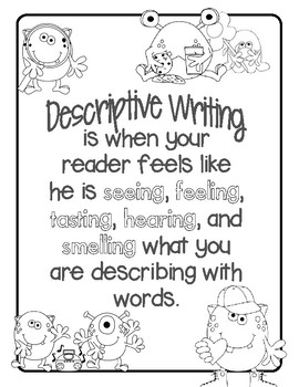 Preview of Descriptive Writing Made Fun in First, Second, or Third Grade!