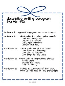 Descriptive Writing Examples Grade 3