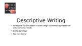 Descriptive Writing Power Point