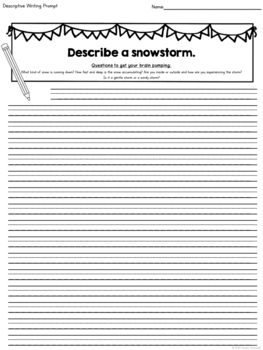 Descriptive Writing Prompts by Simply Schoolgirl | TpT
