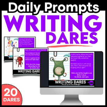 Preview of 4th 5th Grade Writing Prompts  Warm Ups & Task Cards for Centers