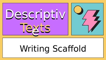 Preview of Descriptive Writing Scaffold Presentation: Colorful Retro Lined Style
