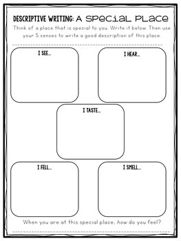 Five Senses Descriptive Writing Task Cards by A Classroom for All Seasons
