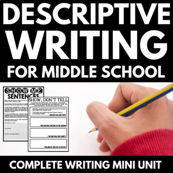 Preview of Descriptive Writing Unit - Middle School Writing Activities - No Prep Writing